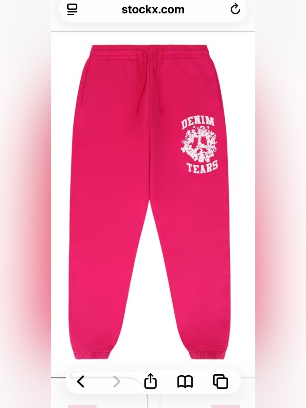 Denim Tears university sweatpants. Size Large NWT